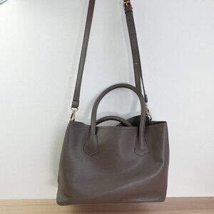 Womens‎ Bag Leather Crossbody Shoulder Sling Double Handles Tote Gray Classic